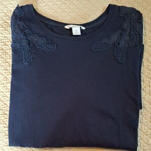 Liz Clairborne Cotton Top with Applique Detail,  3X